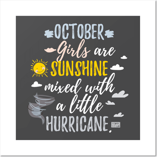 OCTOBER Girls Sunshine and Hurricane Birth Month Wall Art by porcodiseno